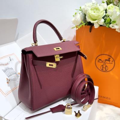wholesale quality hermes kelly 25 togo retourn bourgogne ghw